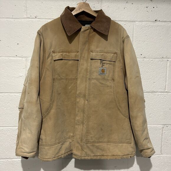Carhartt Other - Vintage Carhartt Chore Coat Tan Duck Work Artic Lined Jacket 2024